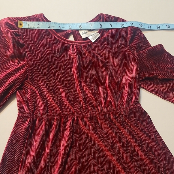 Rare Editions Burgundy Velvet Kids Dress - Picture 5 of 10